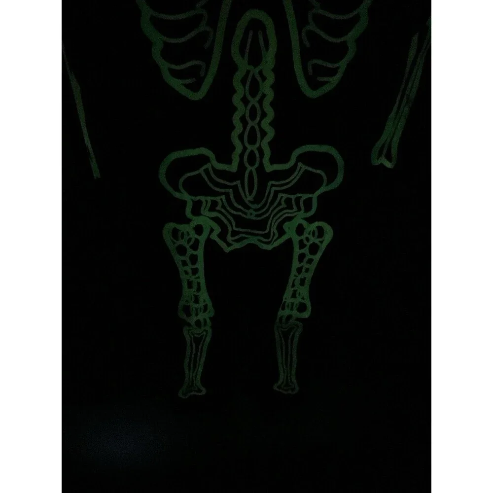 Glow In Dark Skeleton Costume Toddler 8-9 Years 1 pc No Gloves Hook&Loop Closure